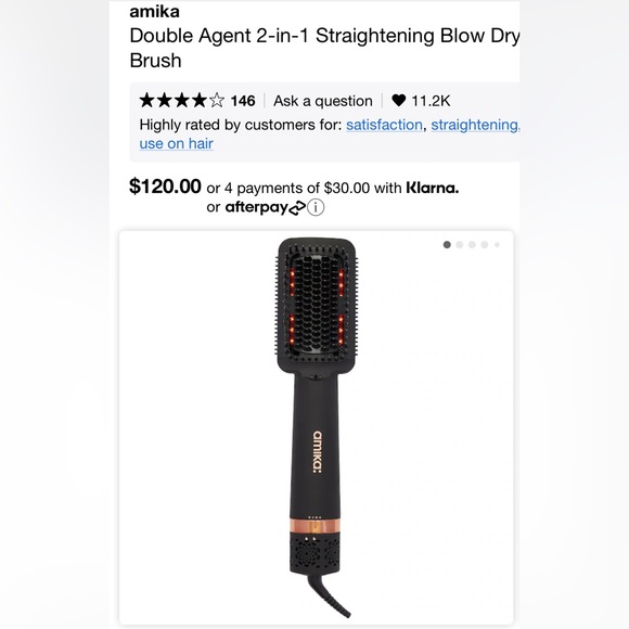 amikaDouble Agent 2-in-1 Straightening Blow Dryer Brush - Picture 3 of 6
